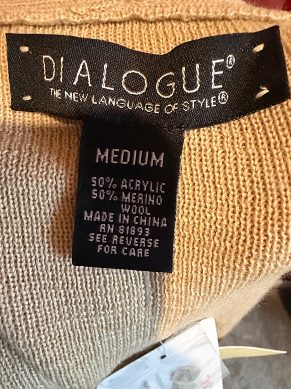 Dialogue Camel Open-Front Cardigan and Turtleneck Sweater Set - Picture 2 of 12